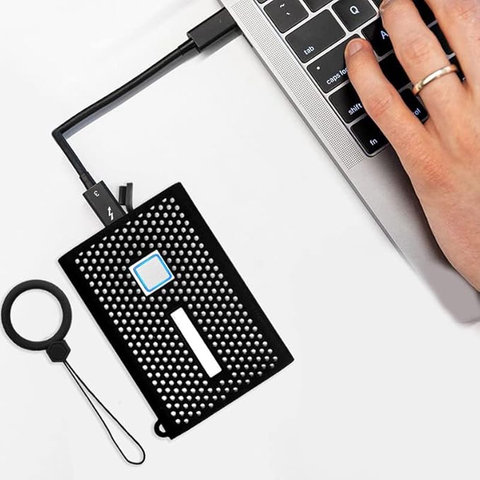 THE 4 Protective Silicone Case for Samsung T7 Portable SSD 1TB 2TB 500GB Anti-Scratch Lightweight Soft Sleeve Skin Cover (Black) - Image 6