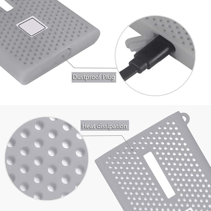 THE 4 Protective Silicone Case for Samsung T7 Portable SSD 1TB 2TB 500GB Anti-Scratch Lightweight Soft Sleeve Skin Cover (Grey) - Image 2
